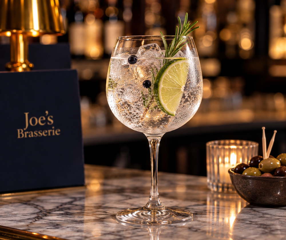 Gin and tonic at Joe's Brasserie